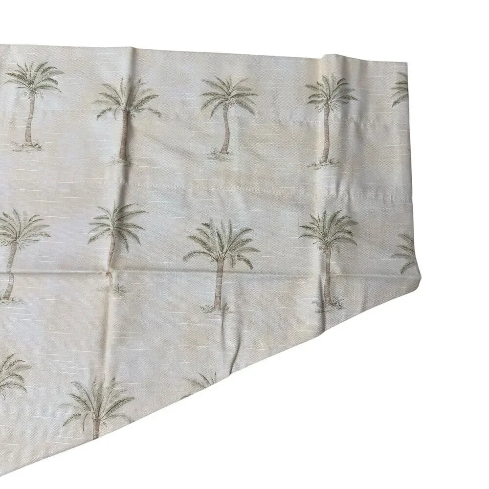 Waverly Victoria Valance Tahiti Sage Palm Tree Print Tassel One Window Treatment